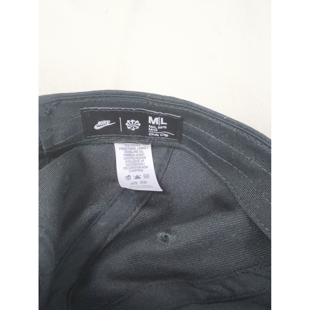 Nike Club Cap Black Adjustable Strapback Hat Embroidered Swoosh Unisex OSFA - Picture 6 of 6